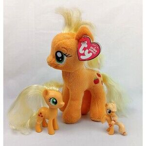 My Little Pony & TY Sparkle Apple Jacks Pony Lot of 3 Ponies Plush Replacement